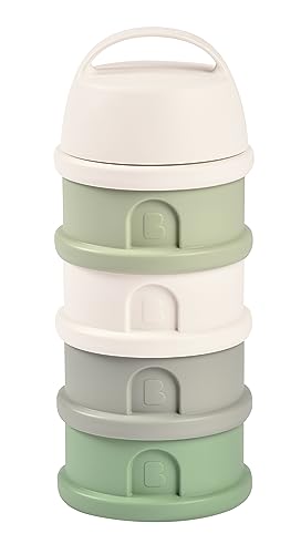 Image of BEABA Formula and Snack Container, Baby Formula Dispenser, Toddler Baby Snack Storage Container, Holds up to 11 Doses of Milk Powder Per Compartment, Made in France, Sage