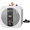2.5 Gallon Mini Tank Water Heater Electric, 1500W 110V/120V, Under Sink Water Heater with Digital Display & Pressure Relief Valve, Hot water heater for Kitchen Bathroom RV Camper