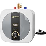 2.5 Gallon Mini Tank Water Heater Electric, 1500W 110V/120V, Under Sink Water Heater with Digital Display & Pressure Relief Valve, Hot water heater for Kitchen Bathroom RV Camper