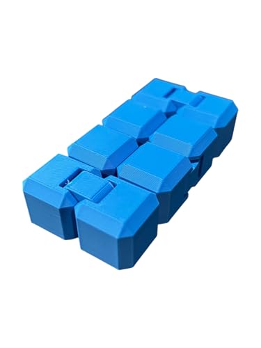 3D Printed Infinity Cube Fidget – Stress Relief, Focus Aid, Durable Folding Desk Accessory, Pocket-Sized Handheld Fidget for Office, Travel & Everyday Use (Blue)