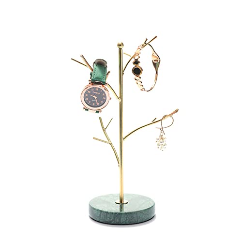 SUFUBAI Présentoir à bijoux en forme d'arbre avec base en marbre vert Cover