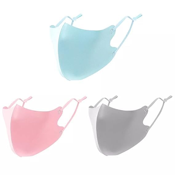 VIEN Polycotton Anti-Pollution Dust Masks Ph2.5 Unisex Respirator Washable&Reusable Face Mask Women Men Safety Sponge Mask Cloth Mask (Black, Blue, Pink, Free Size, Pack Of 3)-image-20