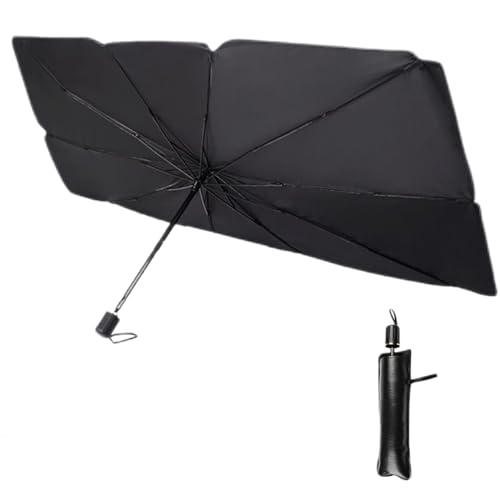 Parasol Paraguas Coche,Paraguas Parasol Coche,140 * 79cm Parasol Coche Delantero Paraguas,Parasol Coche Paraguas Plegable,Apto para para la mayoría de Coches,SUV, Camiones,protección UV