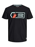 Algodón Jack & Jones JCOLOGAN tee SS Crew Noos Camiseta, Negro, L para Hombre