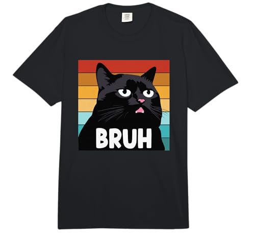 Funny Cat Bruh Tee for Men Women Boys Girls Teens Cat Meme Comfort Colors Adult Heavyweight T-Shirt