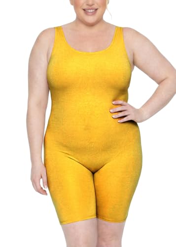 Image of STRETCH IS COMFORT Womens Plus Size Tank Unitard Athletic Rompers For Women