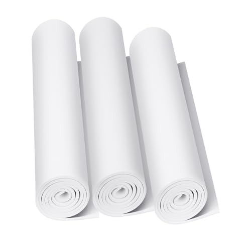 Image of 3-Pack 2mm Thick White Eva Foam Sheets roll, 13.5 inch x 49 inch Premium eva Craft Foam for Halloween Cosplay Costume by MEARCOOH