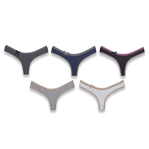 Kit 5 Tangas Fio Dental Paola Algodão Penteado