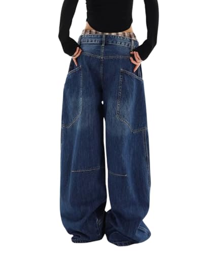 Baggy Jeans for Woman Men High Waisted Barrel Leg Jeans Casual Loose Denim Pants Streetwear Clothes3