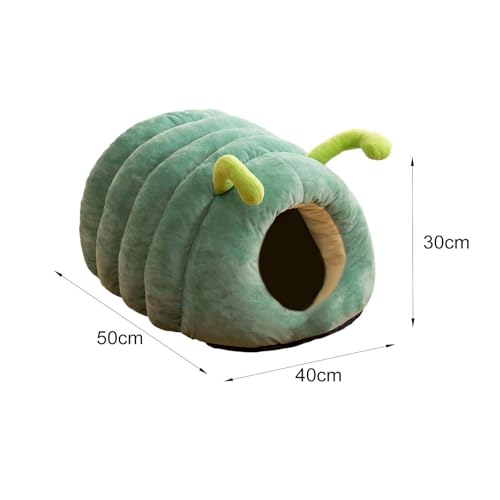 Niche semi-fermée chat chenille rembourrée et coussin-nid pour chien indéformable
