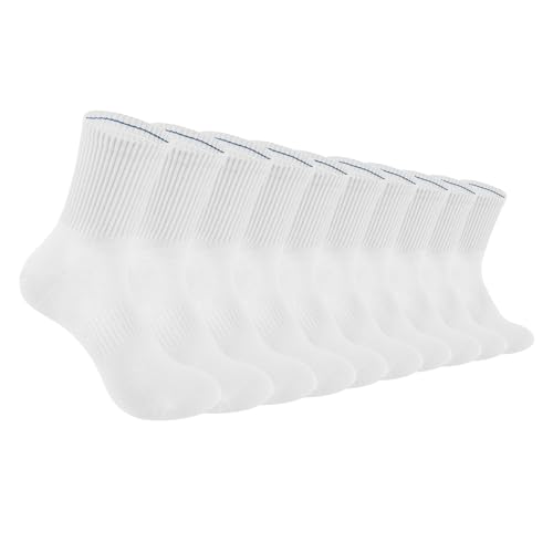 5 Pairs Cotton Men's Crew Socks,Seamless Toe Design,Durable, Soft, Breathable, High Stretch, Size 7-11