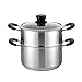 Garnek/parownica, stal nierdzewna 304, 2-warstwowe gospodarstwo domowe, z parownicą, zagęszczony, 16/18/20/22/24 cm, do kuchenki gazowej/kuchenki indukcyjnej (rozmiar: 16 cm) (22 cm)