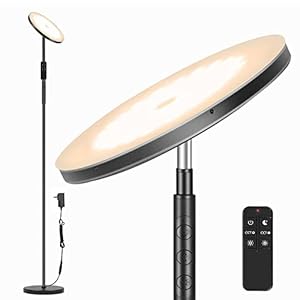 Lampadaire LED Sur Pied, 3000LM 36W Moderne Lampadaire Dimmable équivalent 300W, Lampadaire Salon avec Télécommande et Commande Tactile, 2700K-6500K Lampadaire Chambre à Intensité Variable en Continu