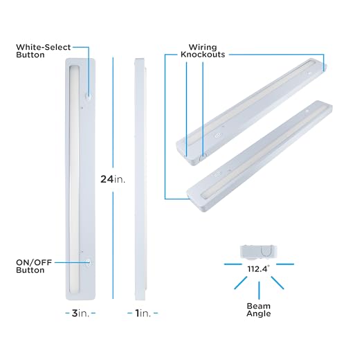 image for Enbrighten Premium 24in. LED Under Cabinet Light Fixture, Direct-Wire,