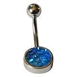 Anello per albero di Natale in argento in stile donna – Banana piercing – Curved Barbell – blu Ti piace serie come Mako o o H2O improvvisamente sirena o Arielle? O il tuo cuore batterà i pesci? Allora questo piercing per ombelico con cupola blu brillante è quello che fa per te!