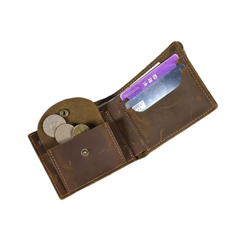 Portefeuille en cuir pour hommes haut de gamme avec porte-carte marron court