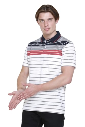 Image of SANE ORIGINALS T-Shirt for Men with Pocket || Textured Striped Polo for Men