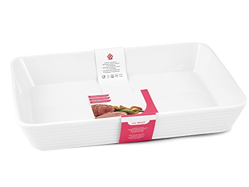 Home Pirofila Rettangolare, Porcellana, Bianco, 40x27 cm