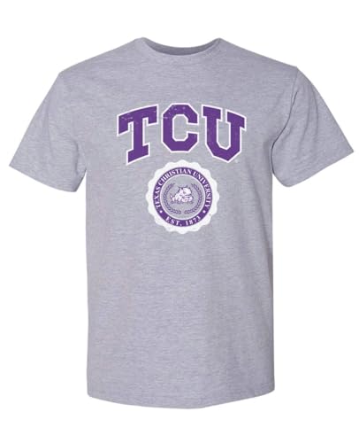 NCAA Officially Licensed Apparel TCU Horned Frogs Texas Christian University Apparel T-Shirt TCU02T Gray X-Large