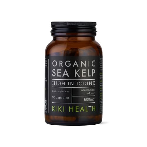 KIKI Health Organic Sea Kelp Iodine Supplement | Thyroid Support Natural Antioxidants | Immunity & Metabolism | Gluten- & GMO-Free 90 Capsules 500mg