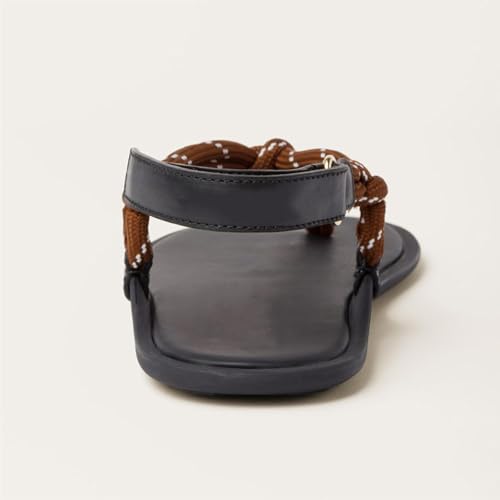 Rope Flip Flop Sandals for Women Thong Sandals Adjustable T Straps Comfortable Soft Flat Sandals4