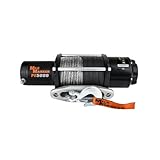 Mile Marker 77-53120W UTV Winch PE5000 Series | 1/4” x 50’ Synthetic Rope | 5,000 lb Pulling Capacity | 3-Stage Gear System | 3.8 HP Permanent Magnet Motor