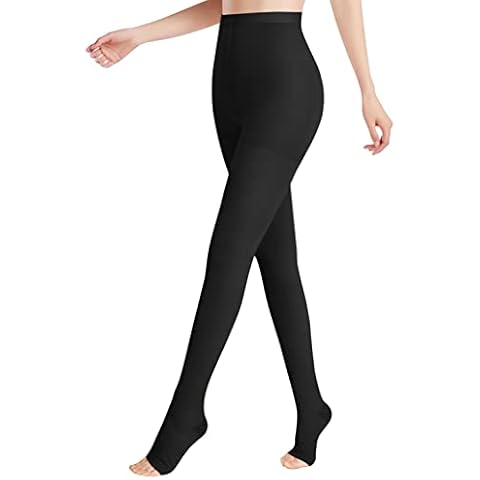 DCCDU Medical Compression Pantyhose for Women Support 20-30 mmHg Treatment Swelling, Edema Varicose Veins Waist high compression stockings Cover