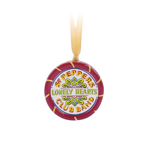Image of Half Moon Bay | The Beatles | Sgt. Pepper’s Drum Skin | Ceramic Hanging Decoration Ornament | Official Merchandise | Workshop, Record Desk & Christmas Tree Accent | Father’s Day 2026 Gift for Dad