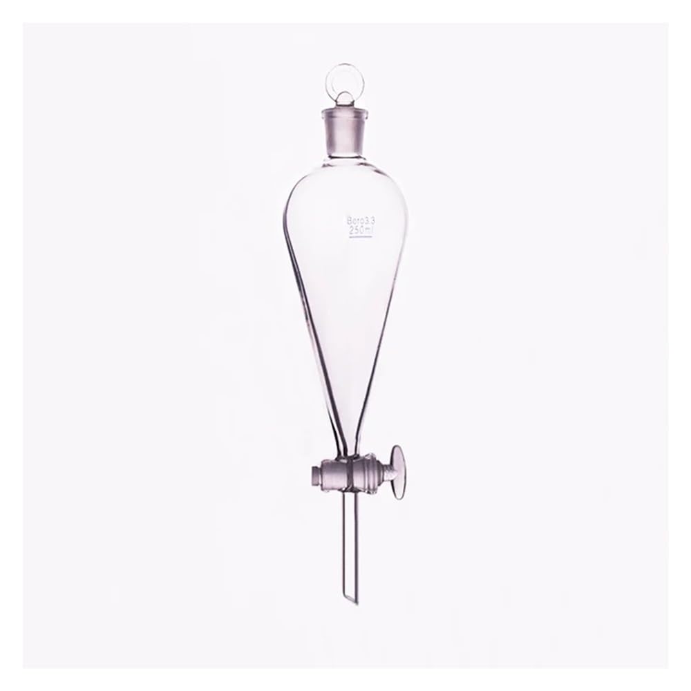 Entonnoir en forme de poire avec valve de commutation précise et bouchon rodé 250 ml