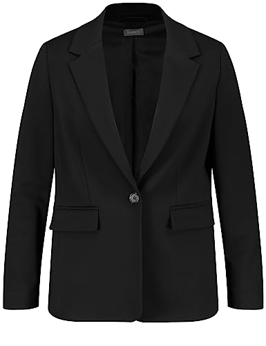 Samoon Damen Klassischer Blazer Langarm, geknöpfte Armschlitze unifarben...