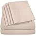 6 Piece 1500 Thread Count Deep Pocket Bed Sheet Set - 2 EXTRA PILLOW CASES, GREAT VALUE - Queen, Beige
