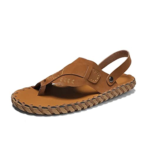 Men's Casual Sandals Male Handmade Comfy Soft Beach Slipper Breathable Leather Outdoor Leisure Shoes(41)