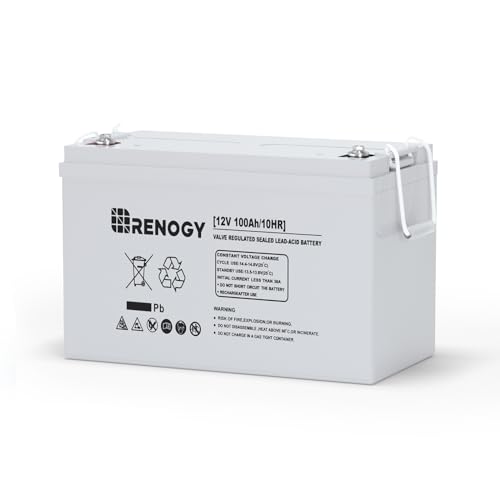 Renogy 12 Volt 100Ah Deep Cycle AGM Battery, Lead Acid Solar Battery