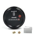 HiSport Hour Meter 12-36V DC AC Boat Marine Quartz Round Waterproof Hour Gauge for Boat Auto ATV UTV Snowmobile Lawn Tractors Generators Automotive Replacement Hour Meter Gauges