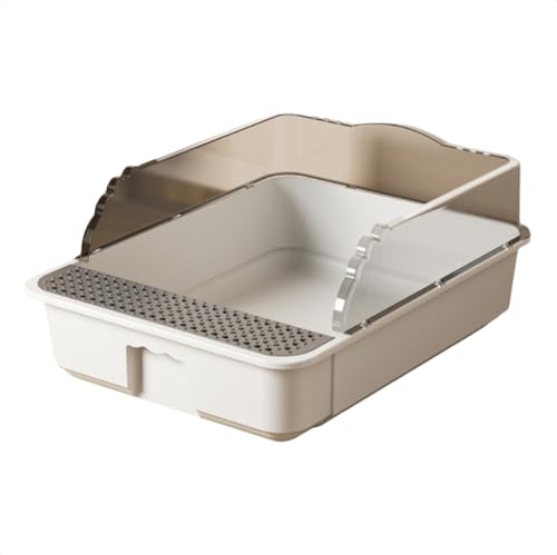 Caixa de Areia para Gatos Grandes Banheiro Sanitário pet Aberta Resistente(Branco)