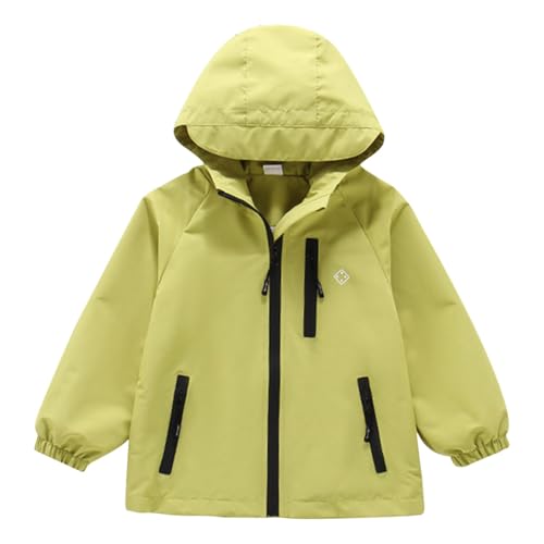 Youth Girls Hooded Windbreaker Jacket Zipper Long Sleeve Windproof Rainproof Coat Stylish Casual Outwear for Kids Boys