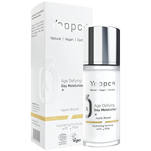 Crema Hidratante Facial De Día Mujer Crema Antiarrugas y Antiedad Para Pieles Maduras Cosmética Vegana 100% Natural a Base de Manzanas y y-PGA | Vegano | Ecocert | Cruelty Free | Yappco | 50 ml Cover