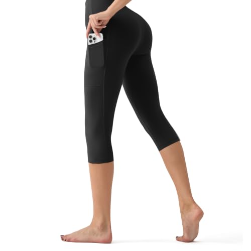 Image of YUDSUD High Waisted Leggings for Women with Pockets - Tummy Control Capris Yoga Pants for Workout Running Athletic Cycling