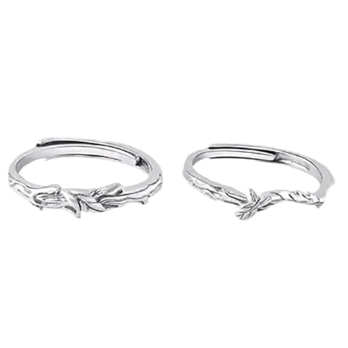 Alliance Homme Femme Argent 925 Bague Réglable Couple Graver