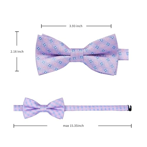 Image of HISDERN Bow Ties for Boys Pre Tied Toddler Bow Tie Adjustable Kids Bowties Clip On Fun Patterned Bowties for Wedding Party