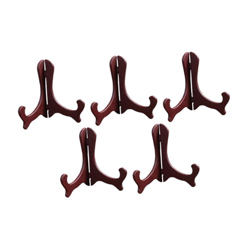 5x Puerh Tea Cake Display Holders for Home Use , Brown