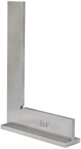 90 Degree Wide Base 6'' x 4" Machinists Work Shop Squares Steel Bevel Edge