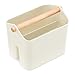 Navaris Cestino Portaoggetti Organizer Bagno 18x12,5x15cm - Contenitore Porta Detersivi Saponi - Cassetta con Manico - Scatola con Divisorio - Crema