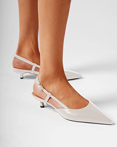 FOGEENA Womens Fashion Slingback Matte Leather Wedding Pointed Toe Slip On Kitten Low Heel Pumps Shoes 1.5 Inch4