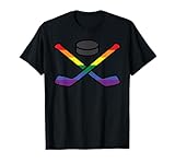 Gay Pride Ice Hockey Rainbow Flag Lgbtq Sports Men Boys Kids T-Shirt