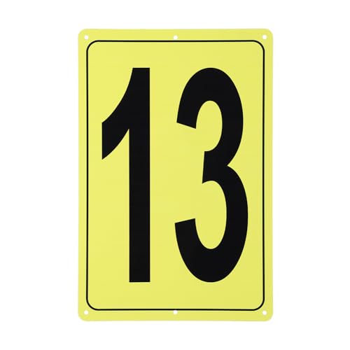Marqueur De Zone Résistant Numéro 13 Plaque Aluminium Durable Jaune 12x8 Pouces