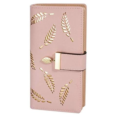 jieerrui Monedero de la Hoja Hueca de la Cartera Larga de Las Mujeres Cover