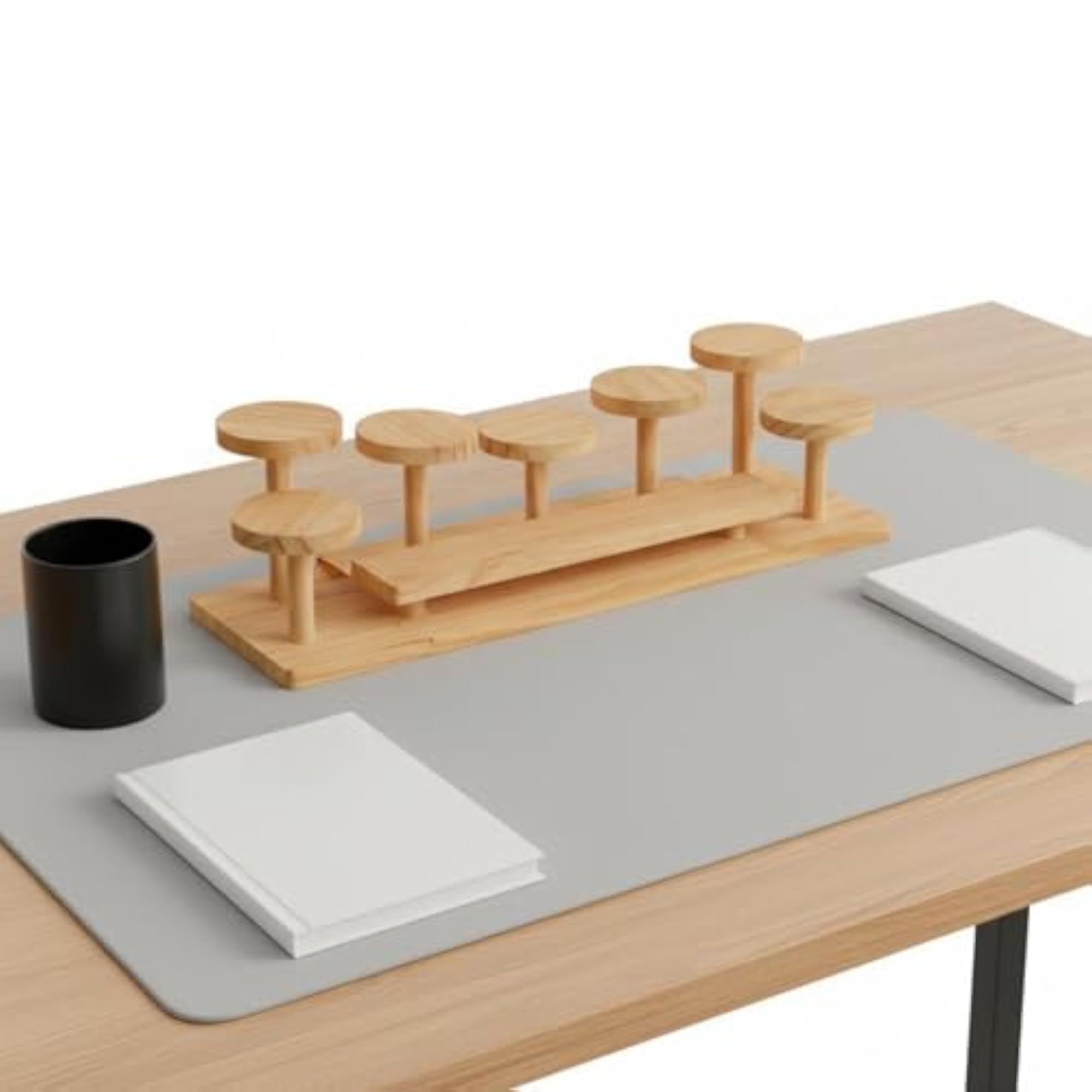 Multi-Tier Display Rack Cute Design Wooden Figurine Shelf