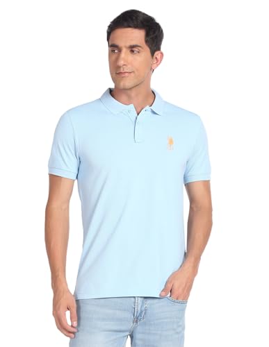Image of U.S. Polo ASSN. Men's Cotton Slim Fit Solid Polo Shirt