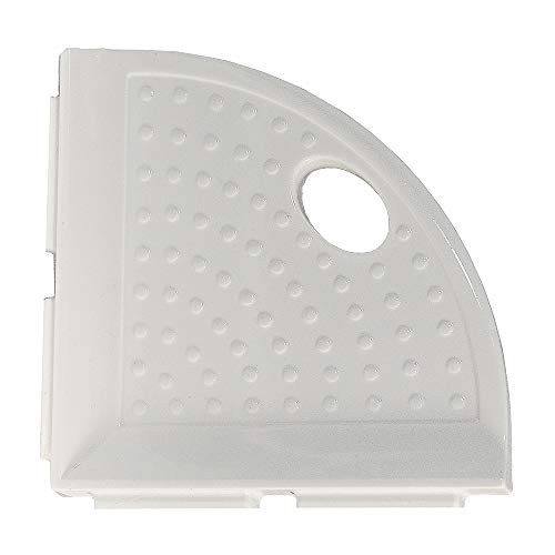 5 inch Bathroom Organizer Corner Shower Caddy - Polished White Shower Foot Rest